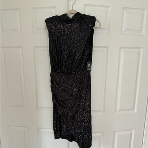 Black sequin dress - midi